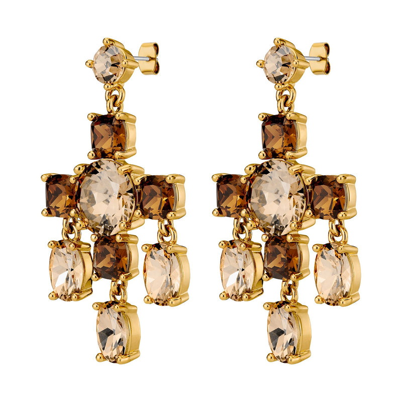 Leonora Gold Earrings - Golden /Brown