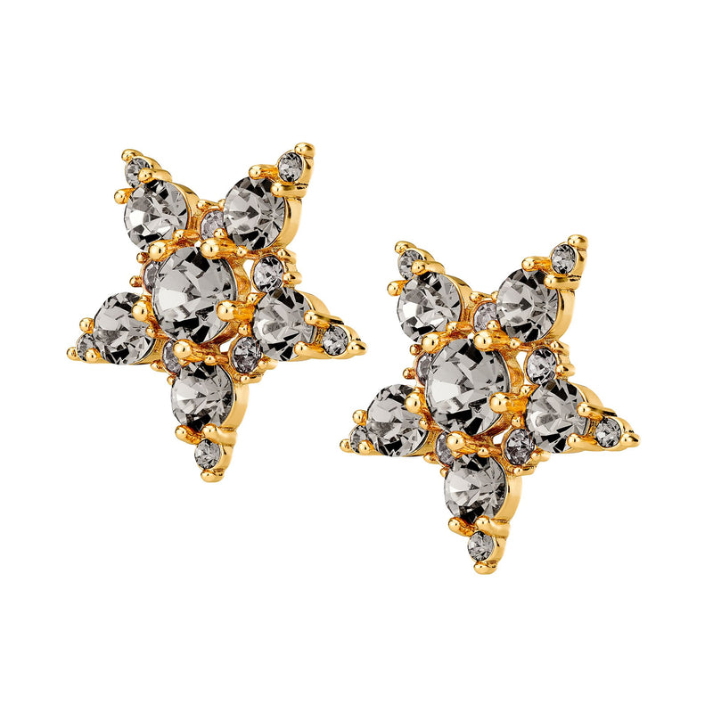 Gemini Gold Earrings - Grey