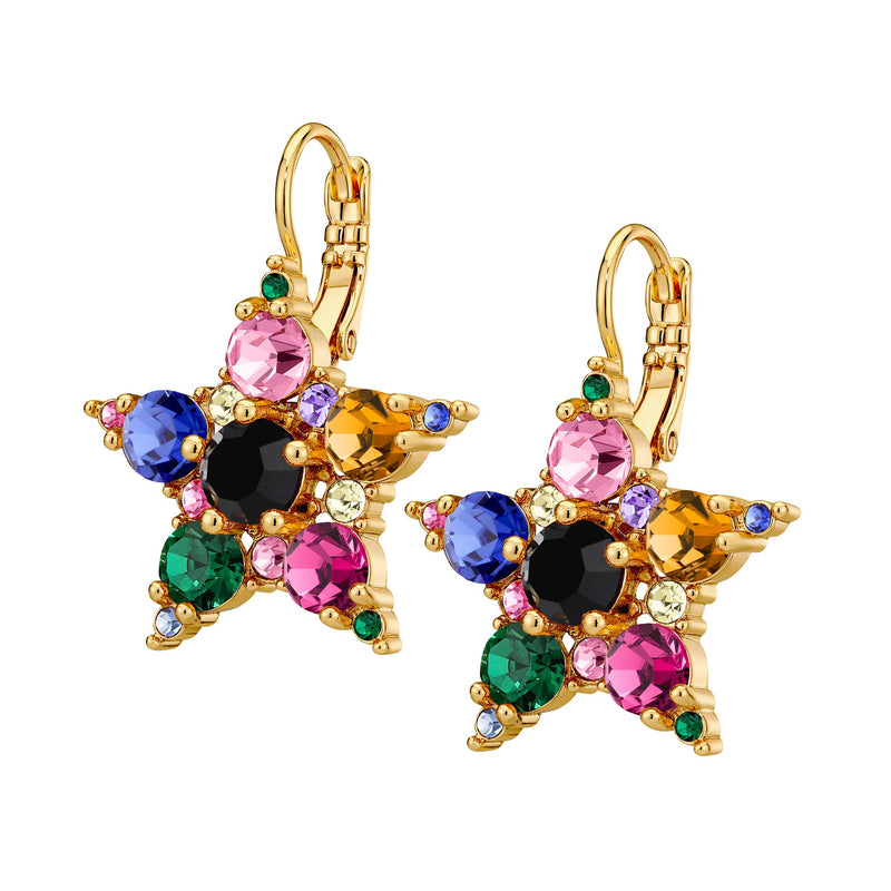 Libra Gold Earrings - Rainbow