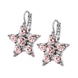 Libra Shiny Silver Earrings - Vintage Rose