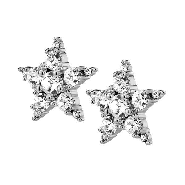 Cana Shiny Silver Earrings - Crystal