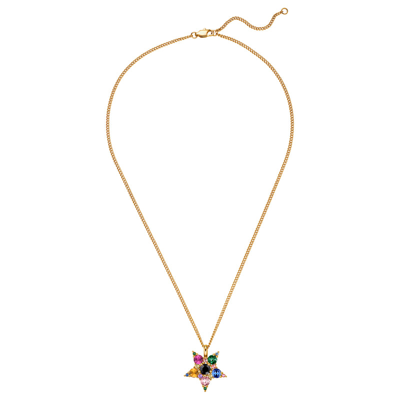 Lyra Gold Necklace - Rainbow