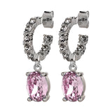 Barbara Shiny Silver Earrings - Rose/Grey