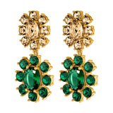 Lina Gold Earrings - Emerald Green /Golden