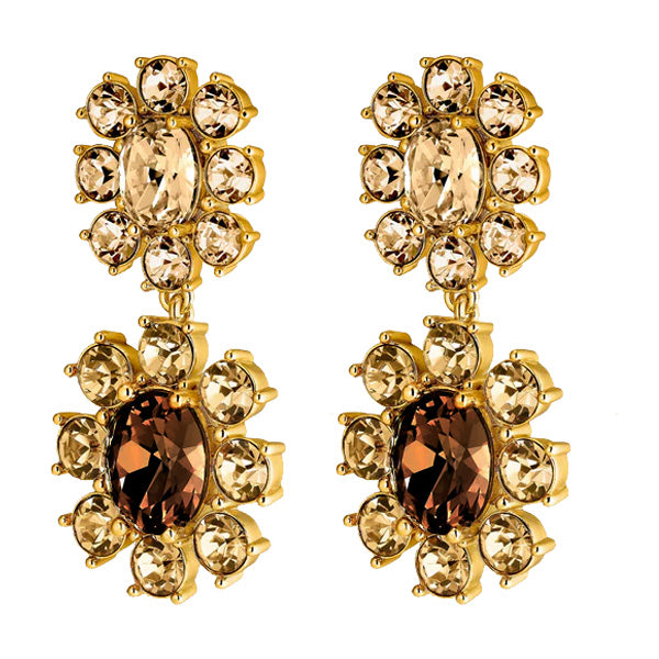 Lina Gold Earrings - Brown /Golden