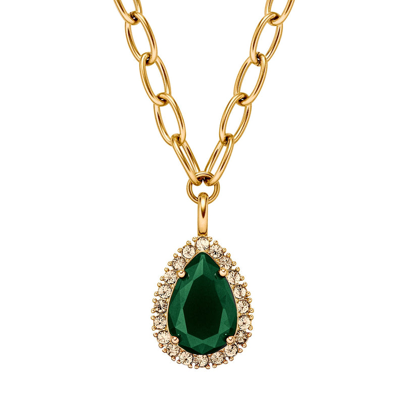 Metta Gold Necklace - Emerald Green /Golden