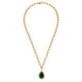 Metta Gold Necklace - Emerald Green /Golden