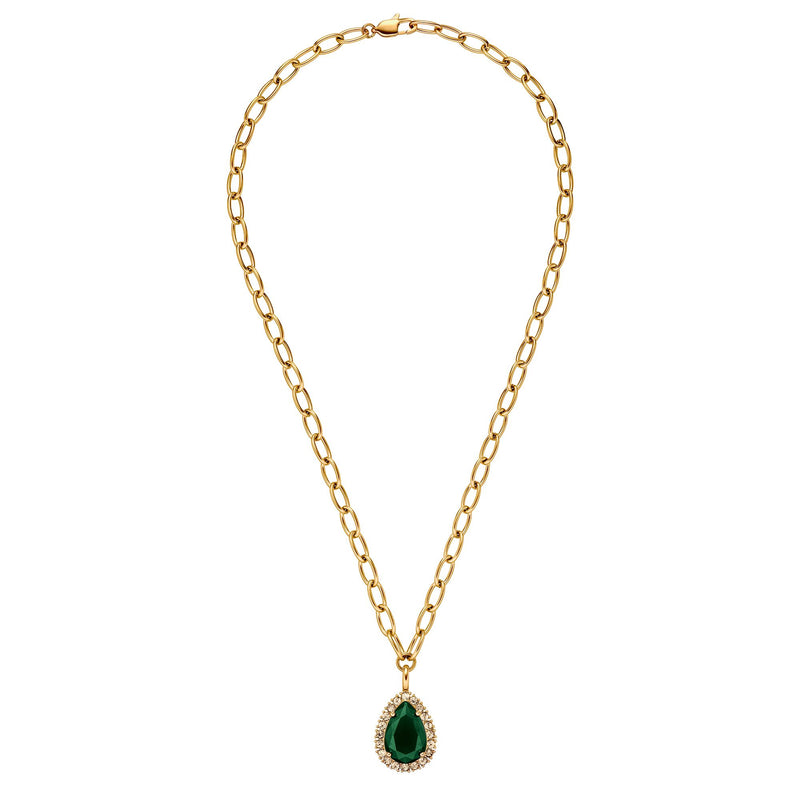 Metta Gold Necklace - Emerald Green /Golden