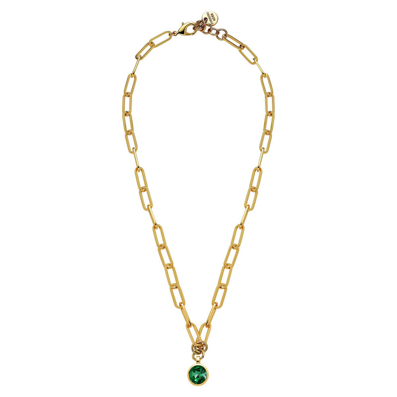 Lisanna Gold Necklace - Emerald Green