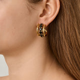 Helen Gold Earrings - Black