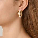 Helen Gold Earrings - White Pearl