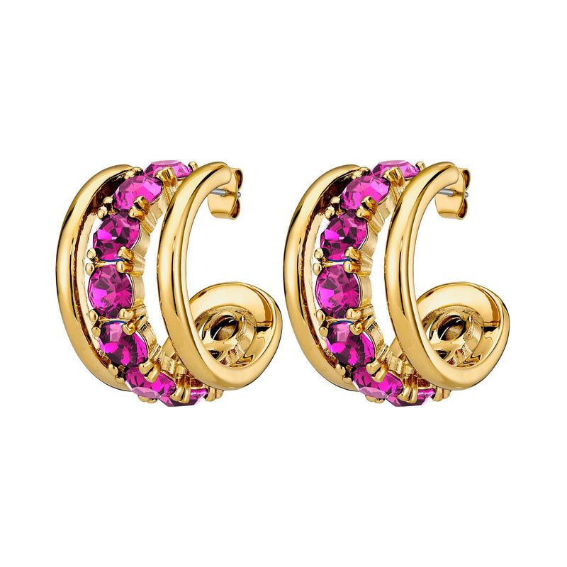 Helen Gold Earrings - Pink