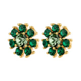 Aude Gold Earrings - Emerald Green