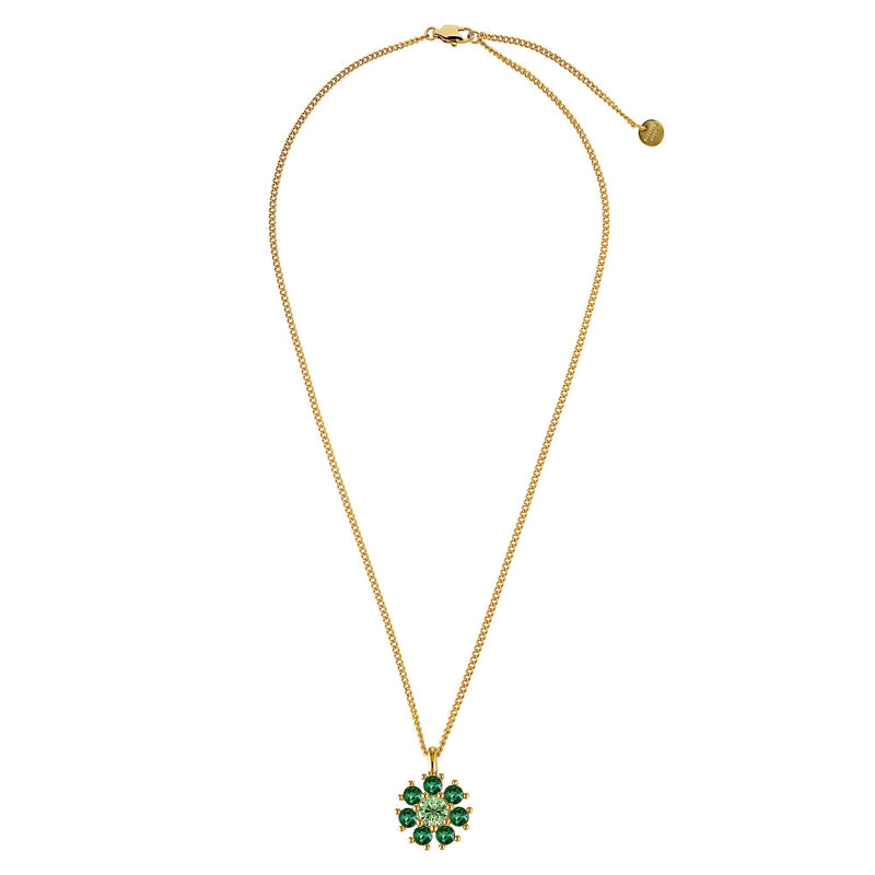 Delise Gold Necklace - Emerald Green