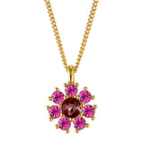 Delise Gold Necklace - Pink /Wine