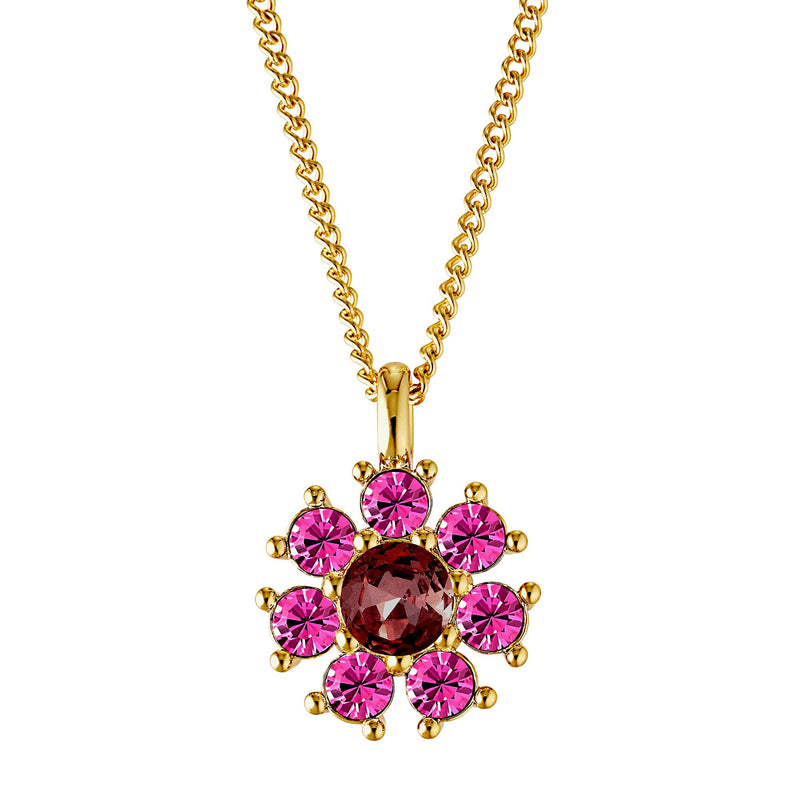 Delise Gold Necklace - Pink /Wine