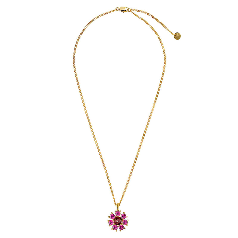 Delise Gold Necklace - Pink /Wine