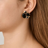 Emma Gold Earrings - Black