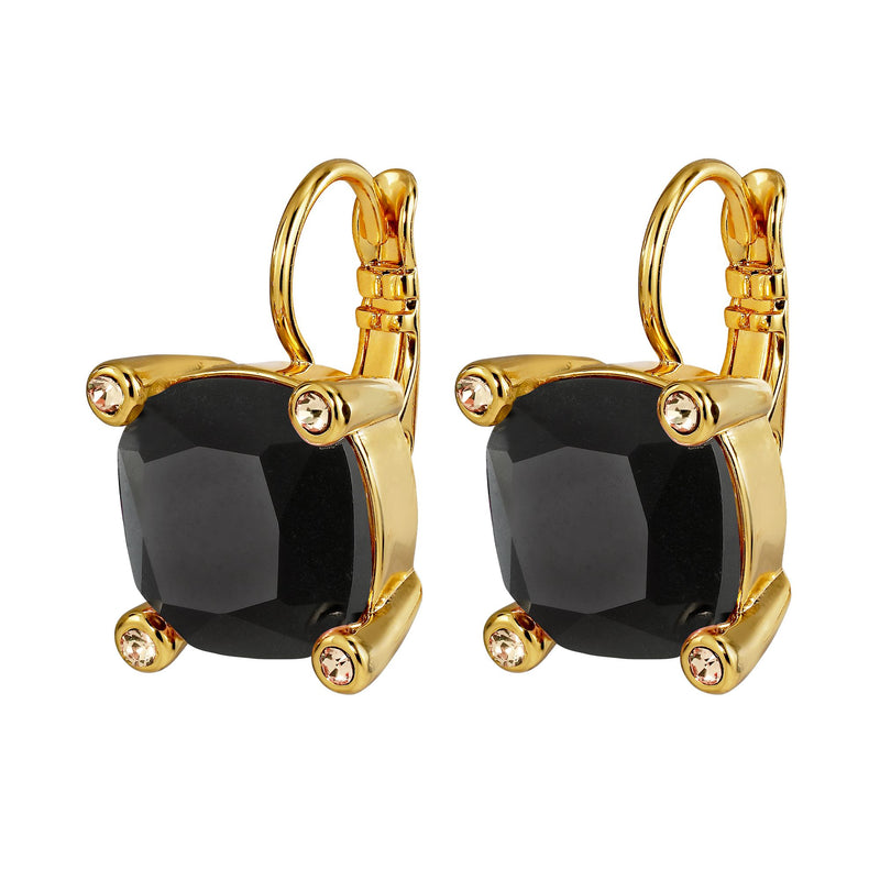 Tana Gold Earrings - Black