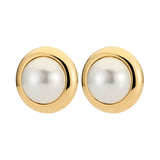 Rivoli Gold Earrings - White Pearl