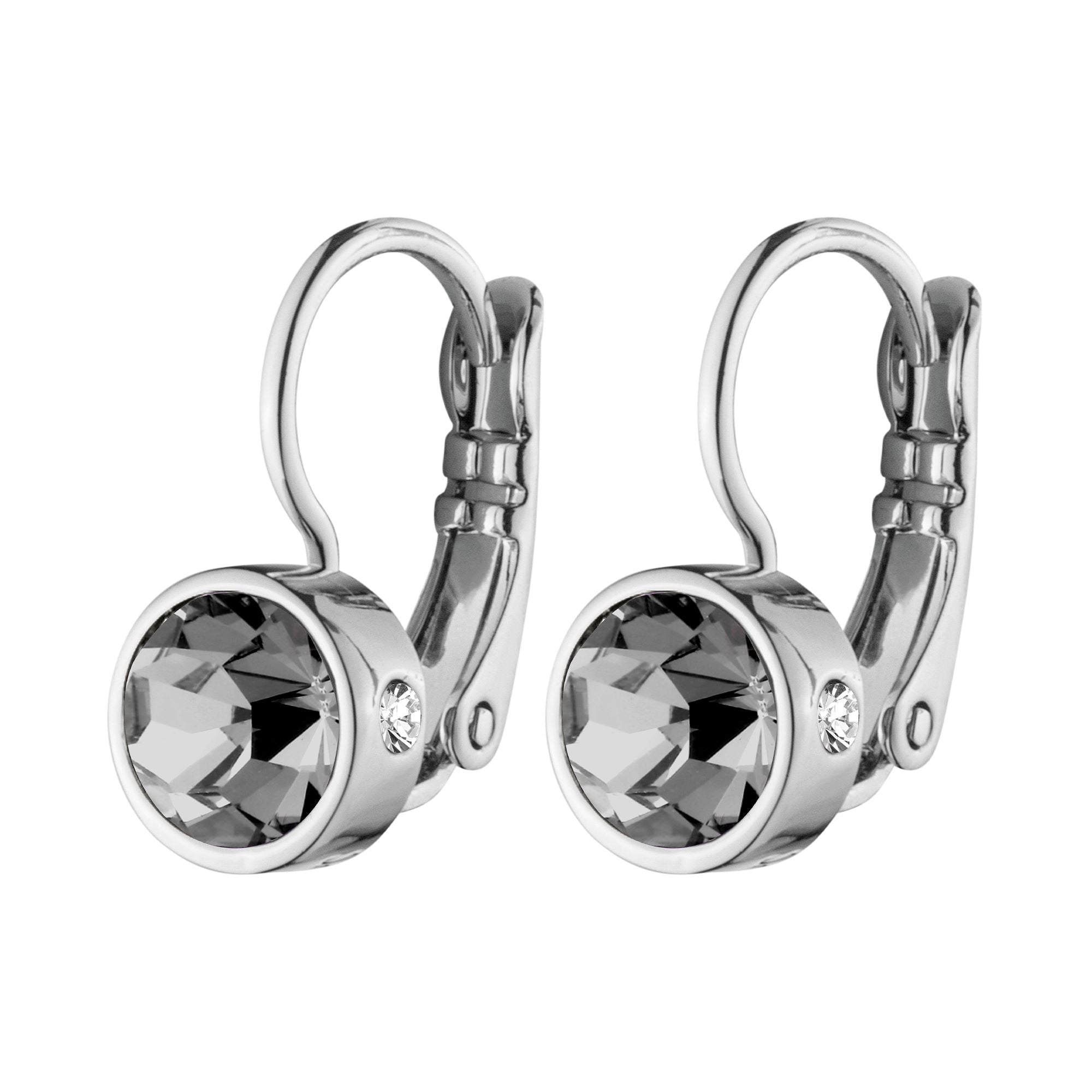 Madu Shiny Silver Earrings - Grey
