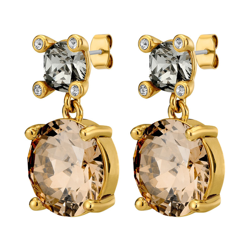 Nicola Gold Earrings - Grey_Golden