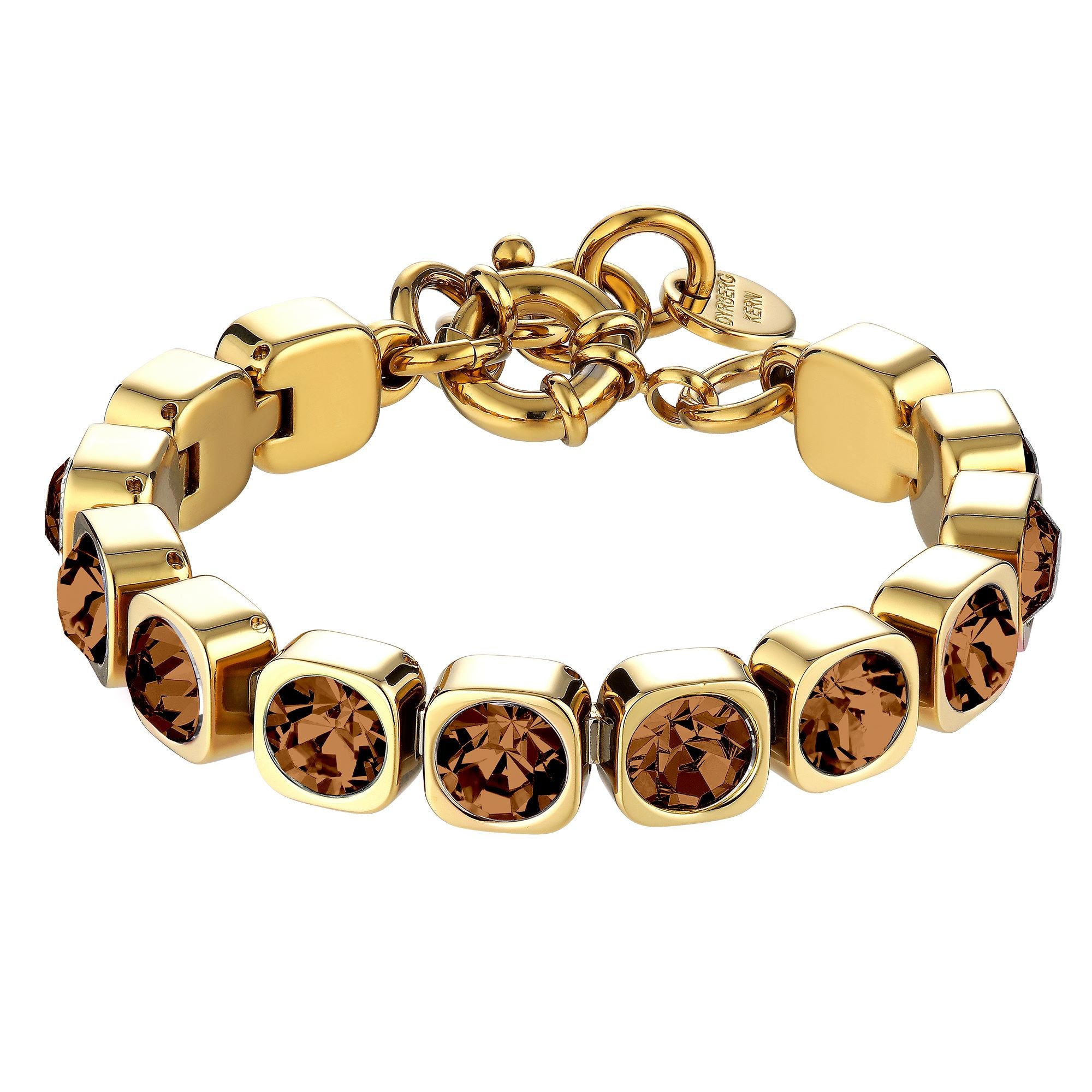 Conian Gold Tennis Bracelet - Brown