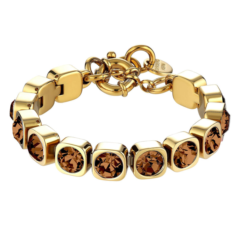 Conian Gold Tennis Bracelet - Brown