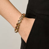 Conian Gold Tennis Bracelet - Brown