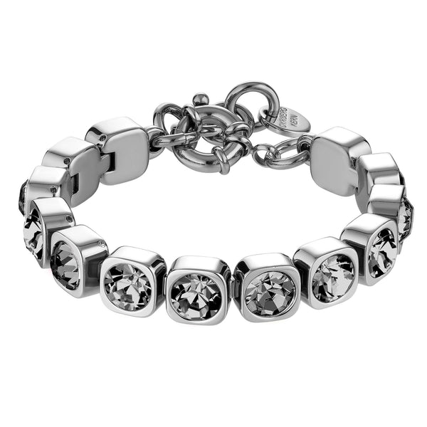 Conian Shiny Silver Tennis Bracelet - Grey