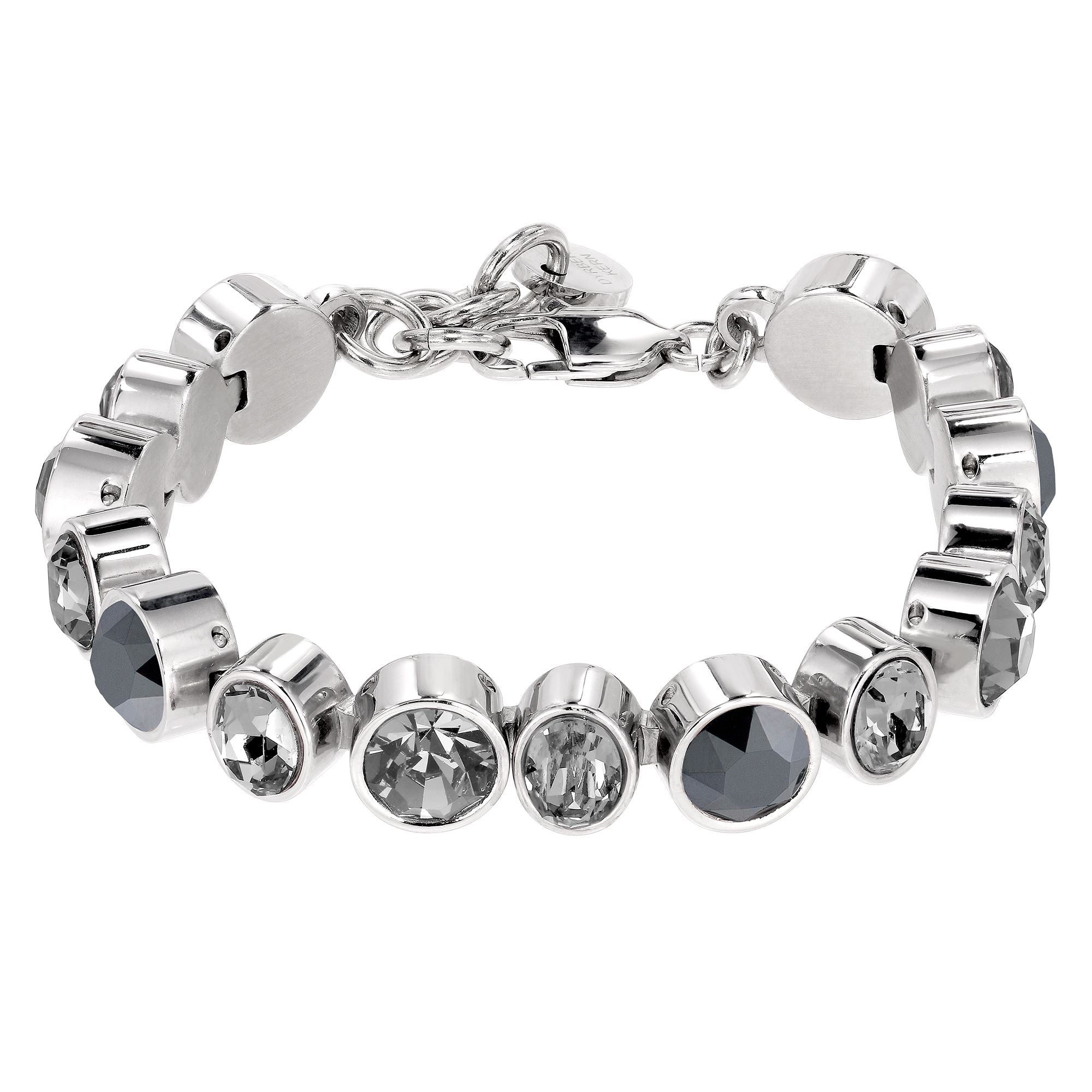 Elaine Shiny Silver Tennis Bracelet - Grey