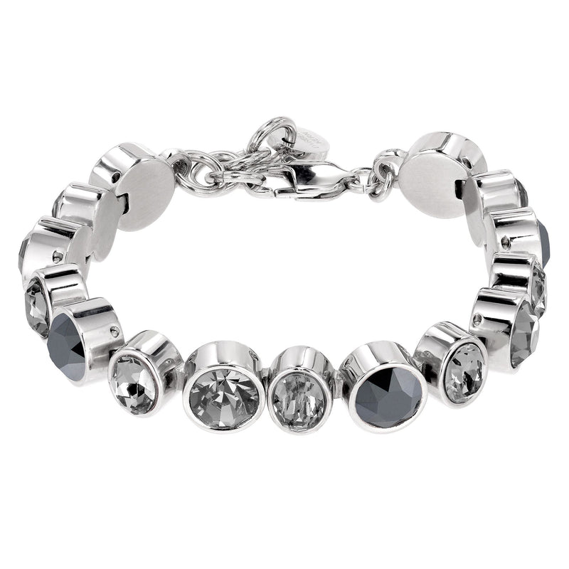 Elaine Shiny Silver Tennis Bracelet - Grey