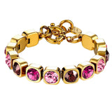 Conian Gold Tennis Bracelet - Wine / Pink