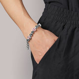 Calice Shiny Silver Bracelet - Vintage Rose /Grey