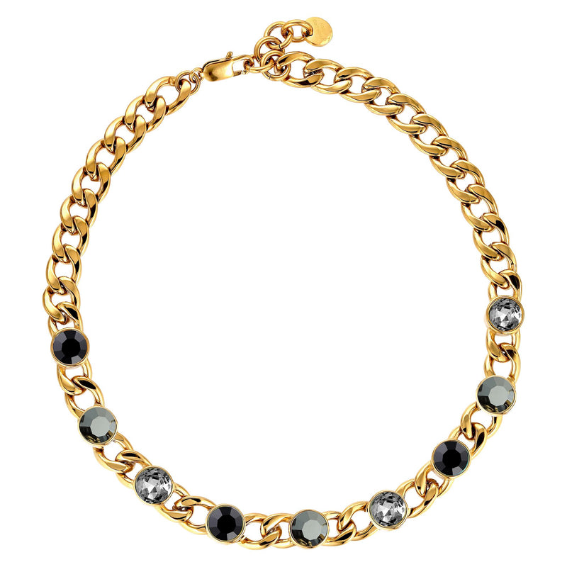 Camela Gold Necklace - Black Mix