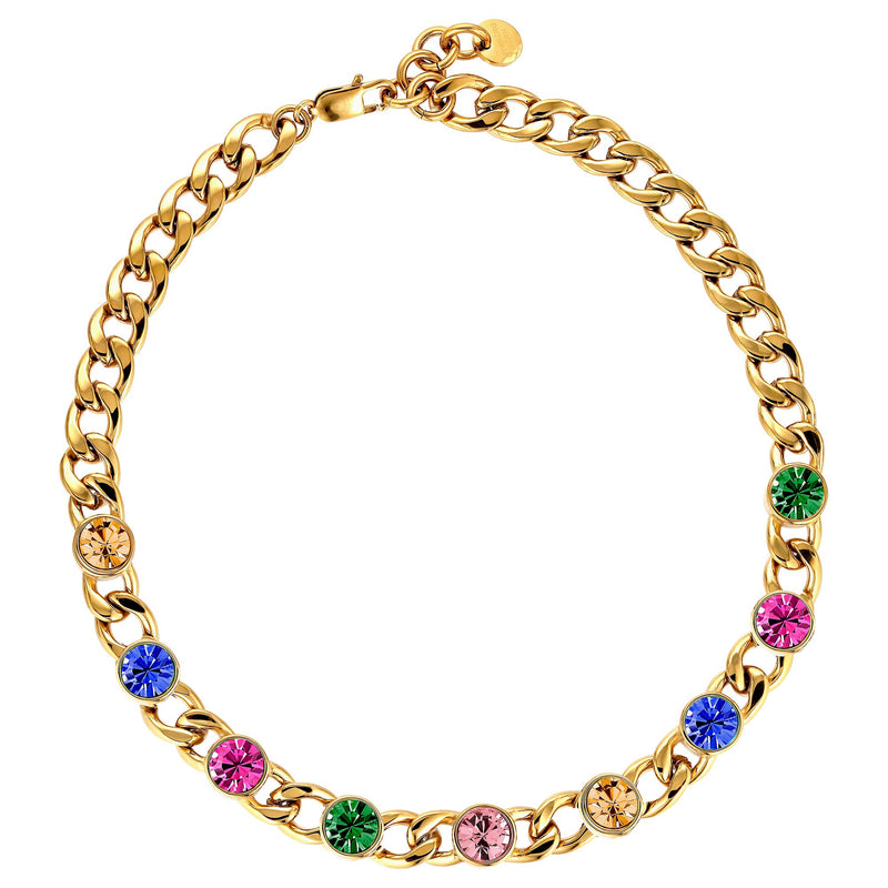 Camela Gold Necklace - Rainbow