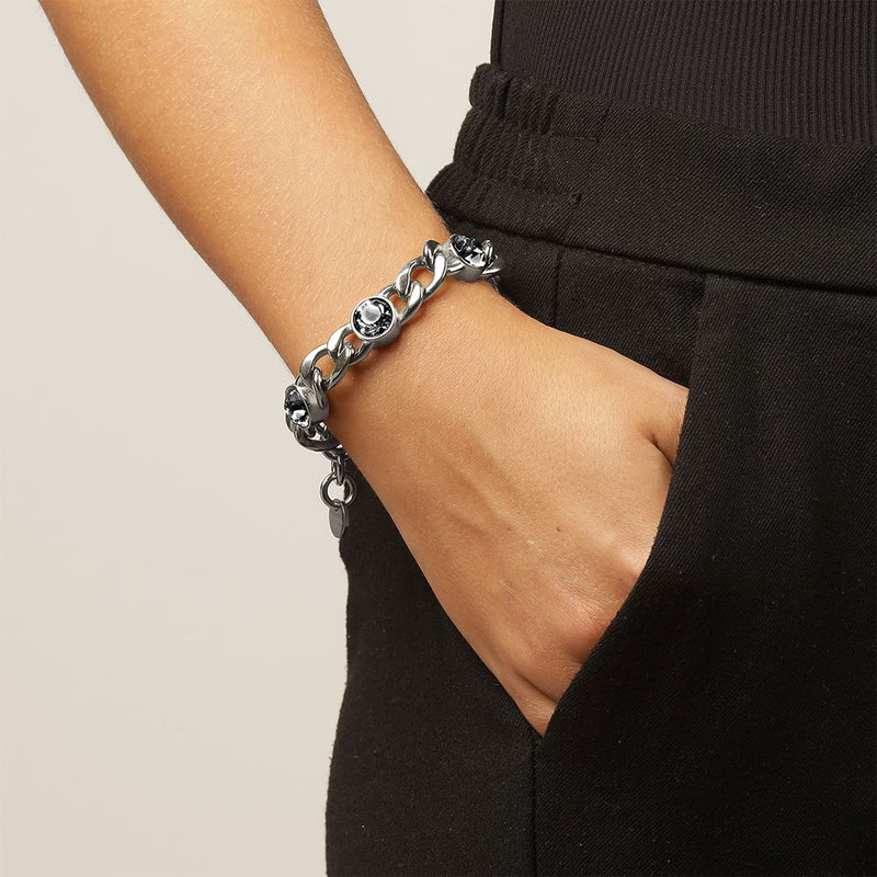 Ariane Shiny Silver Bracelet - Grey