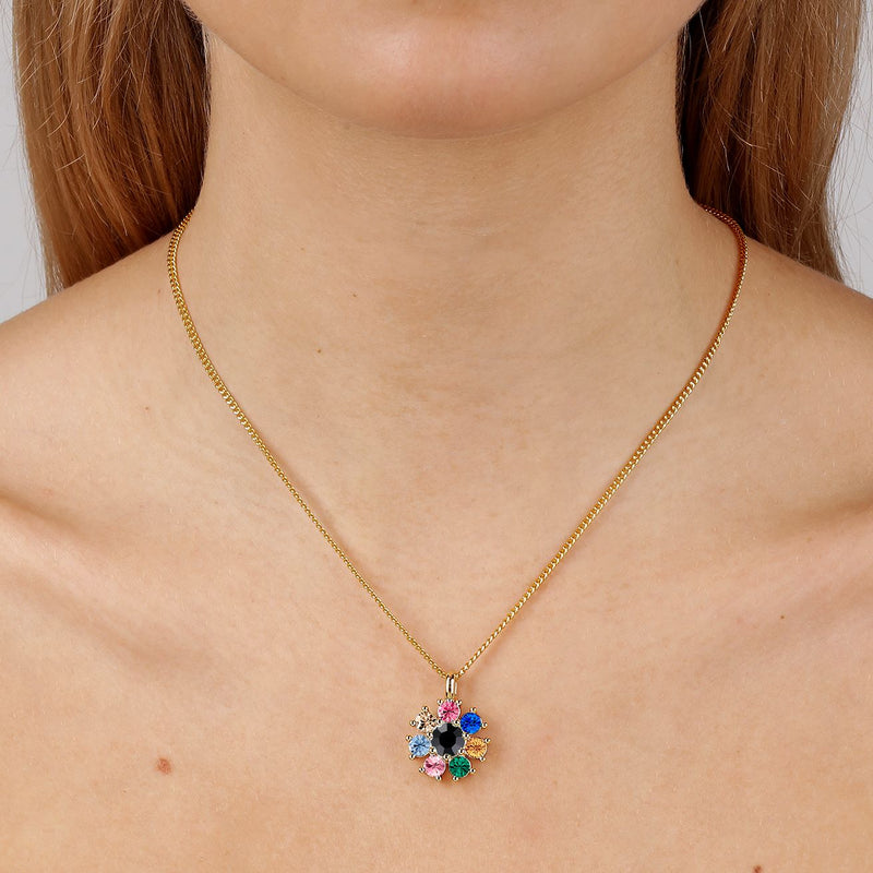 Delise Gold Necklace - Rainbow