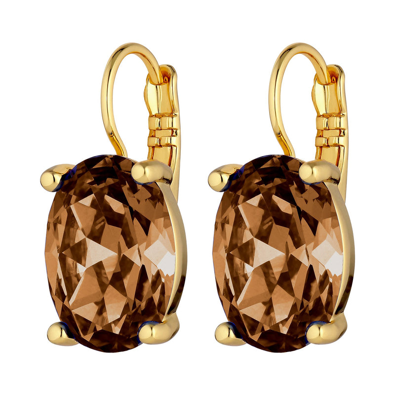 Chantal Gold Earrings - Brown