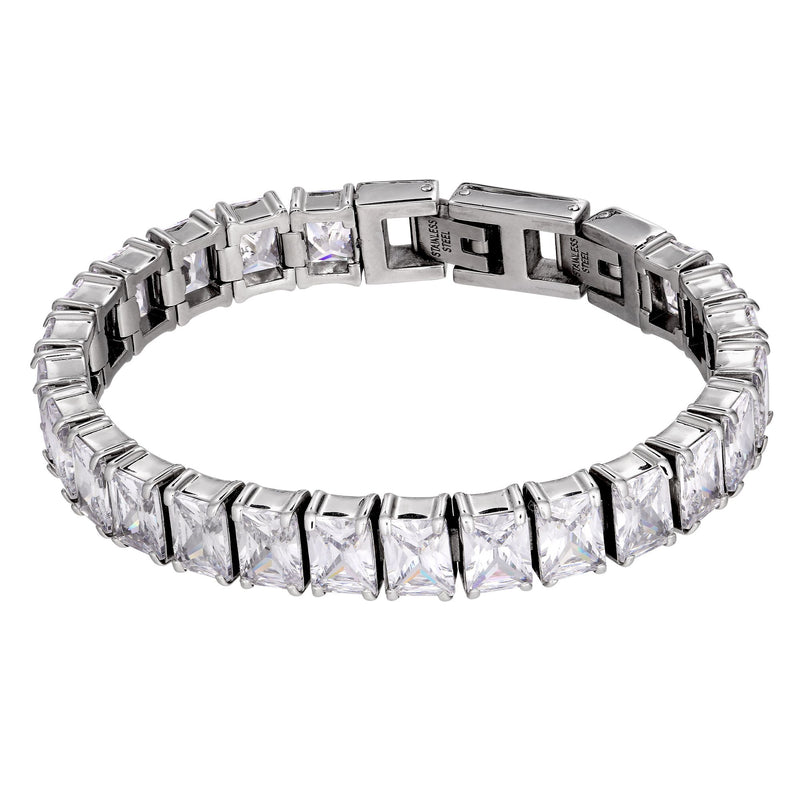 Conda Shiny Silver Tennis Bracelet