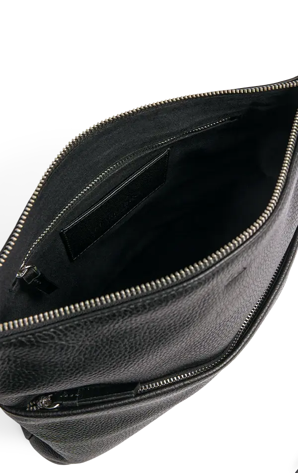 Large Black Leather Crossbody Bag