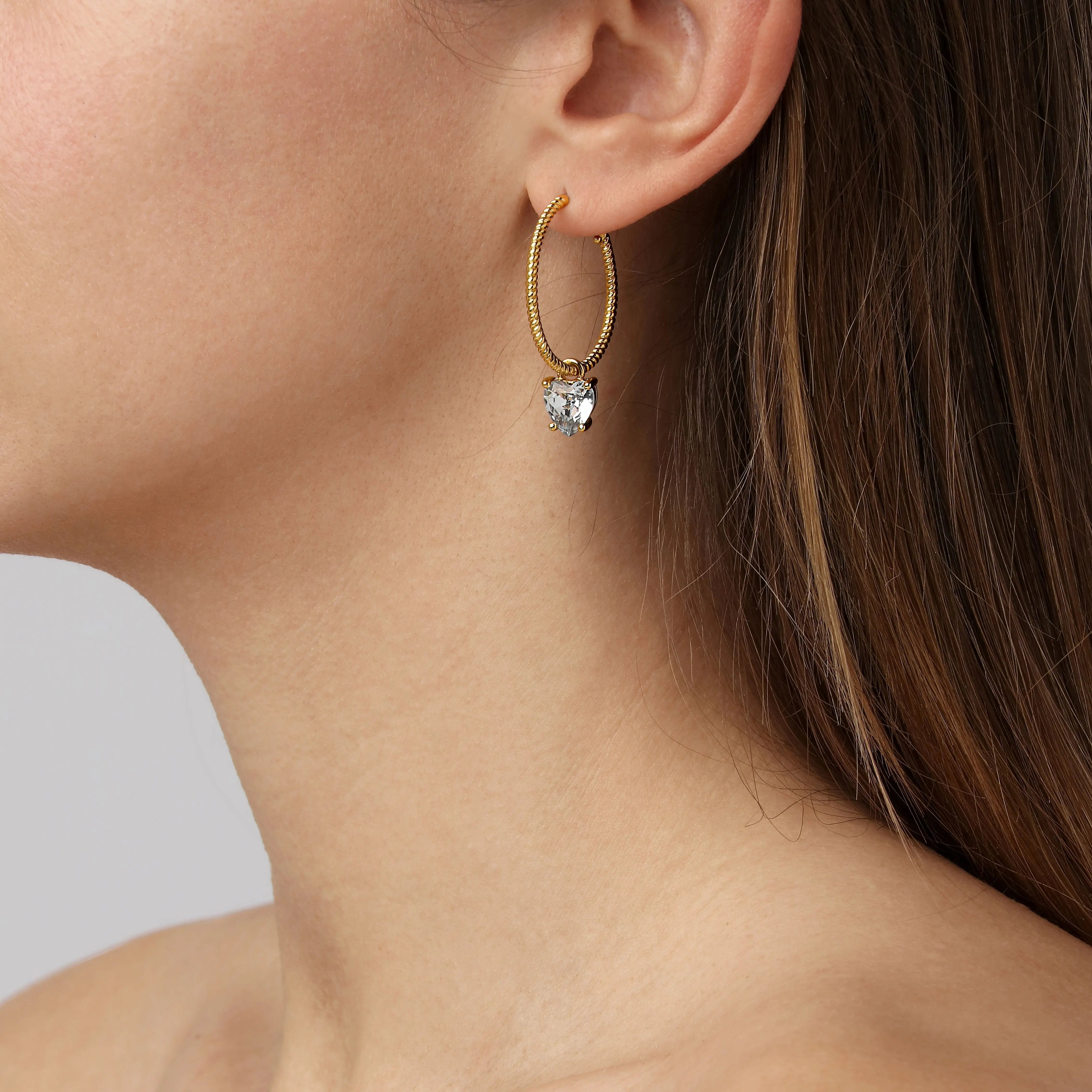 Elana Gold Hoop Earrings, Crystal Dyrberg/Kern NZ