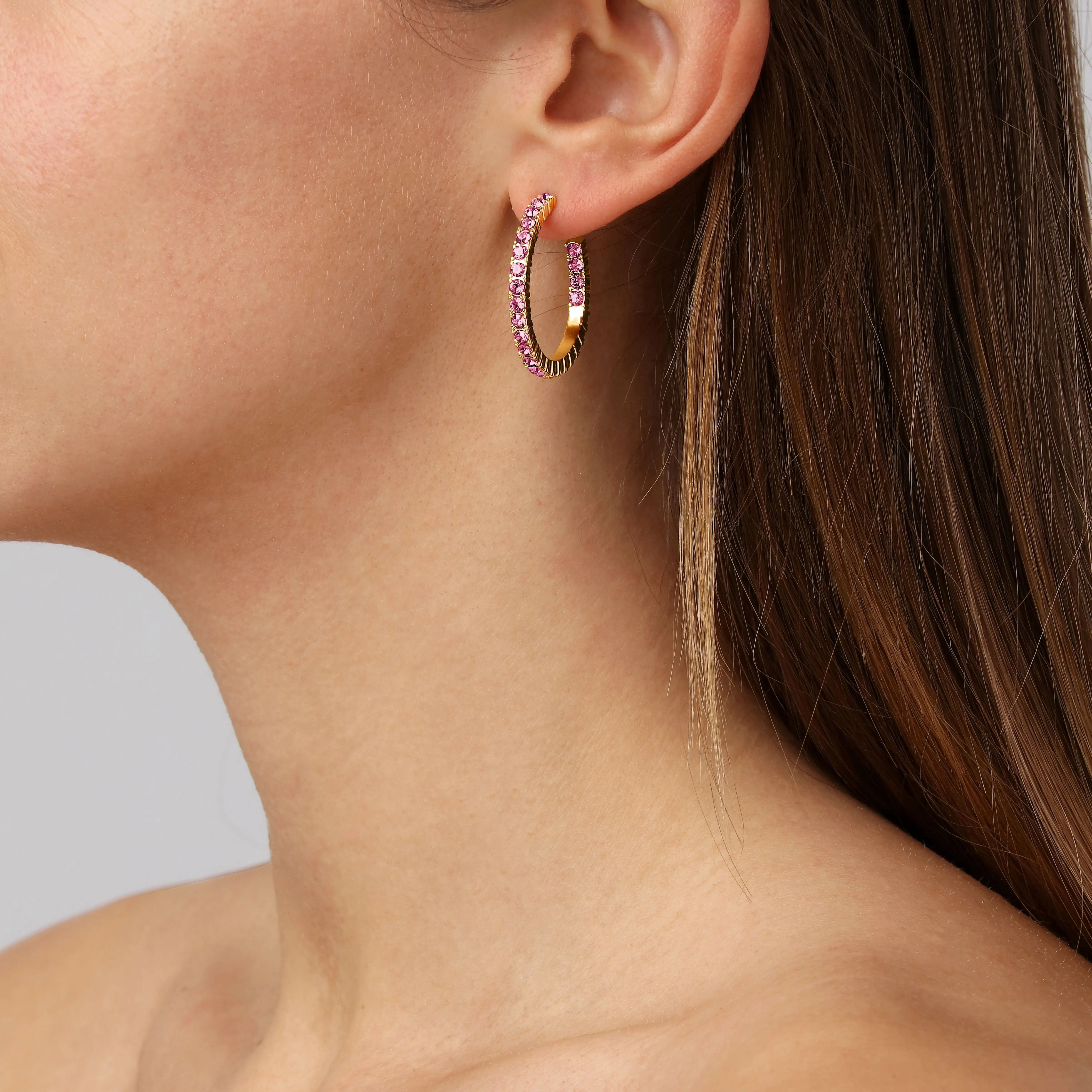 Pina Gold Hoop Earrings, Light Rose Dyrberg/Kern NZ