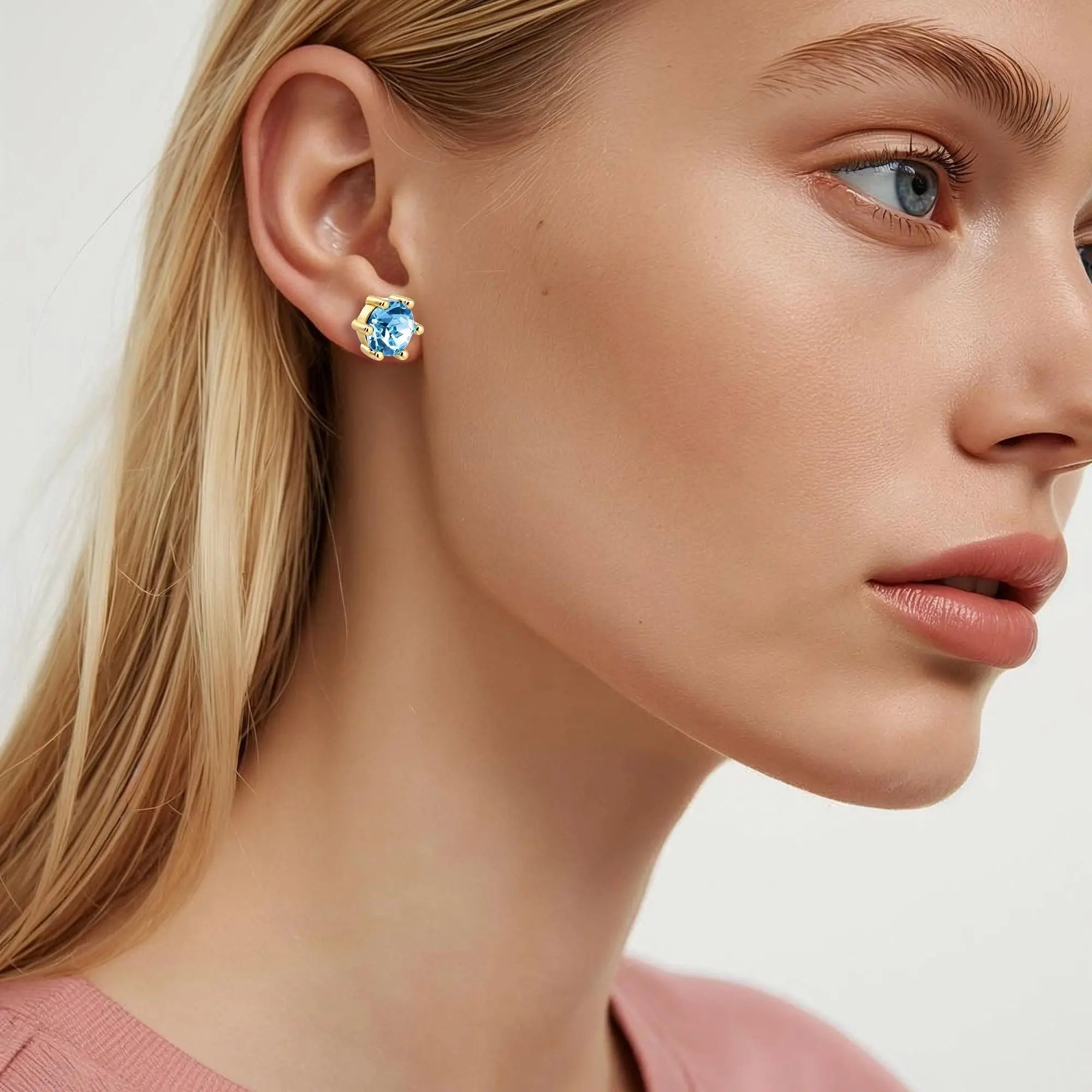 Craze Gold Stud Earrings, Aqua Dyrberg/Kern NZ