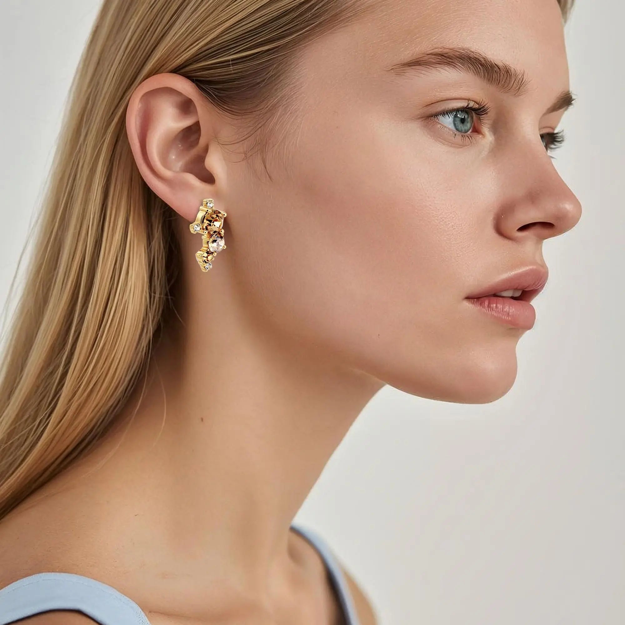 Curra Gold Statement Earrings, Golden Dyrberg/Kern NZ