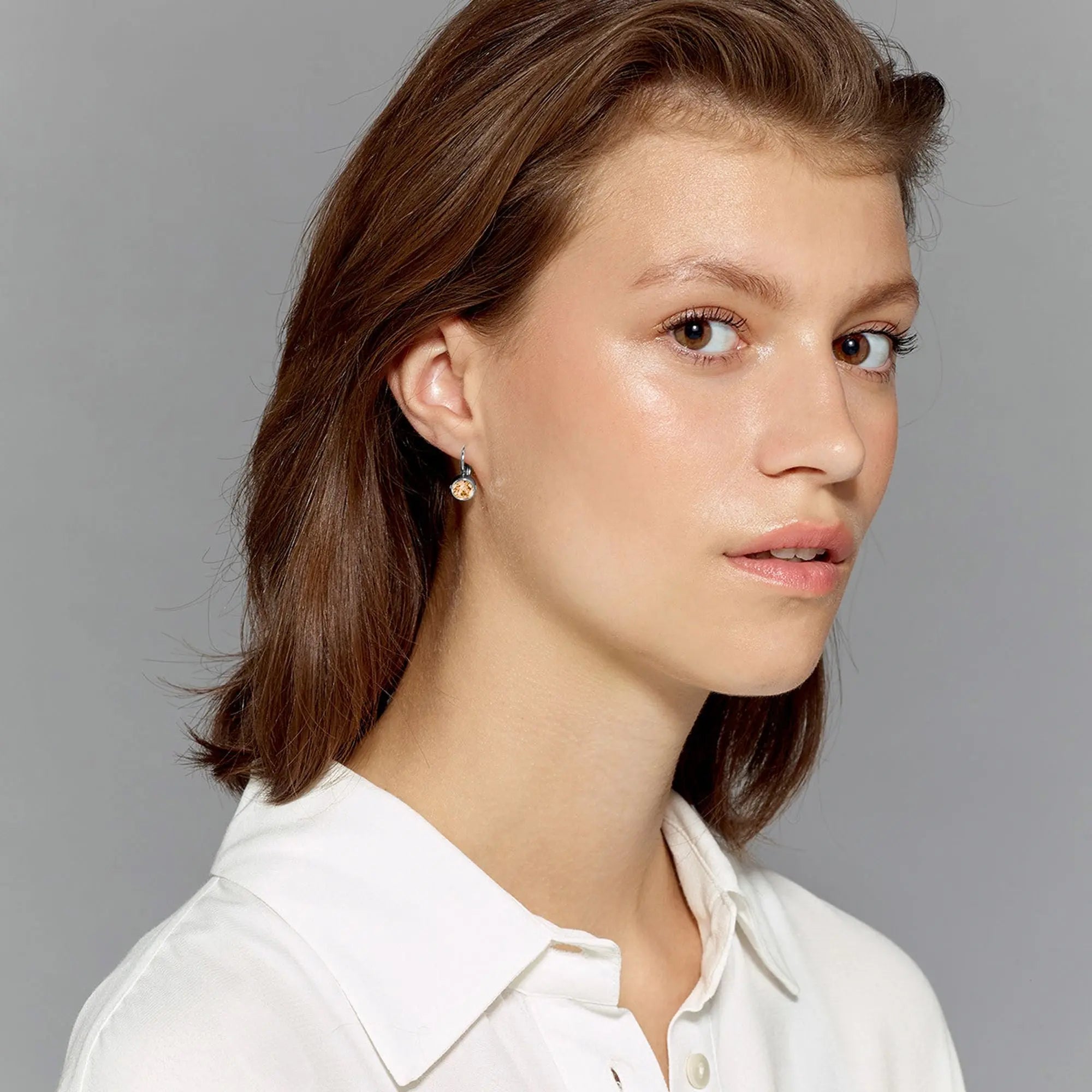 Madu Gold French Hook Earrings, Peach Dyrberg/Kern NZ