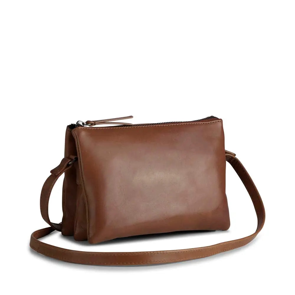 Chestnut Coloured Leather Crossbody Bag