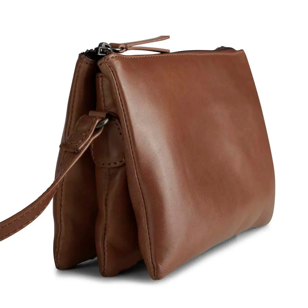 Chestnut Coloured Leather Crossbody Bag