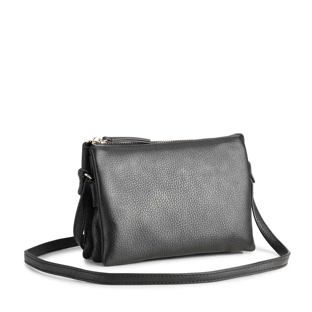 Black Leather Crossbody Bag