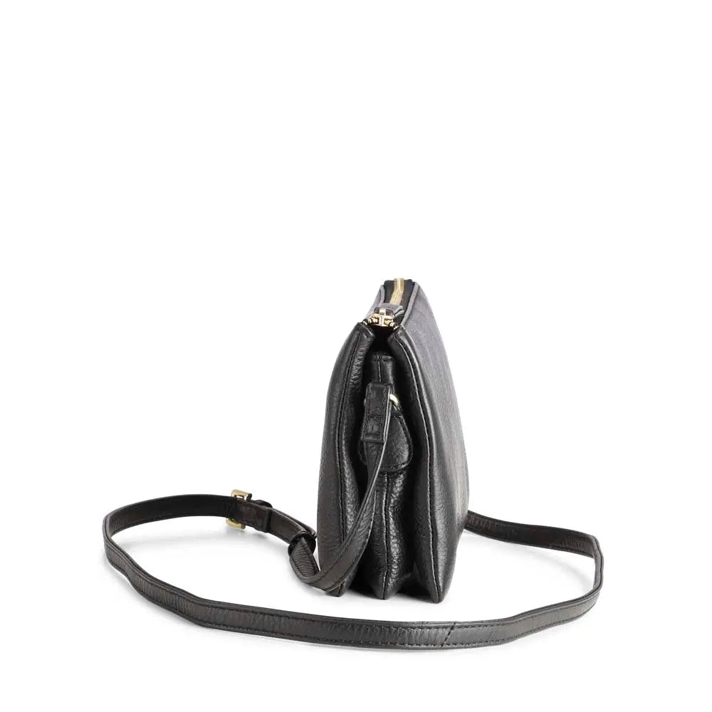 Black Leather Crossbody Bag